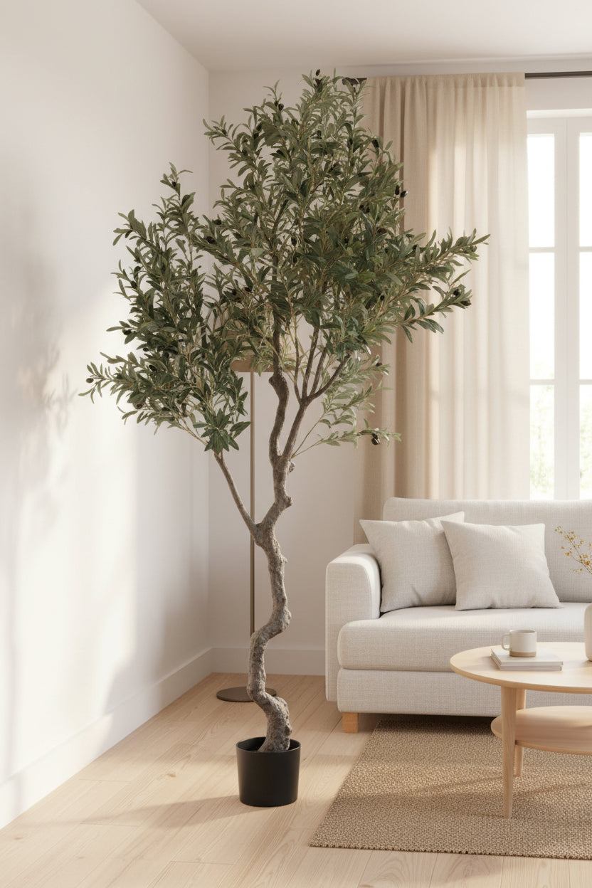 Large Artificial Olive Tree 94" Tall In Pot