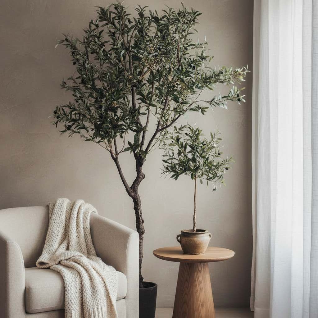 Large Artificial Olive Tree 94" Tall In Pot